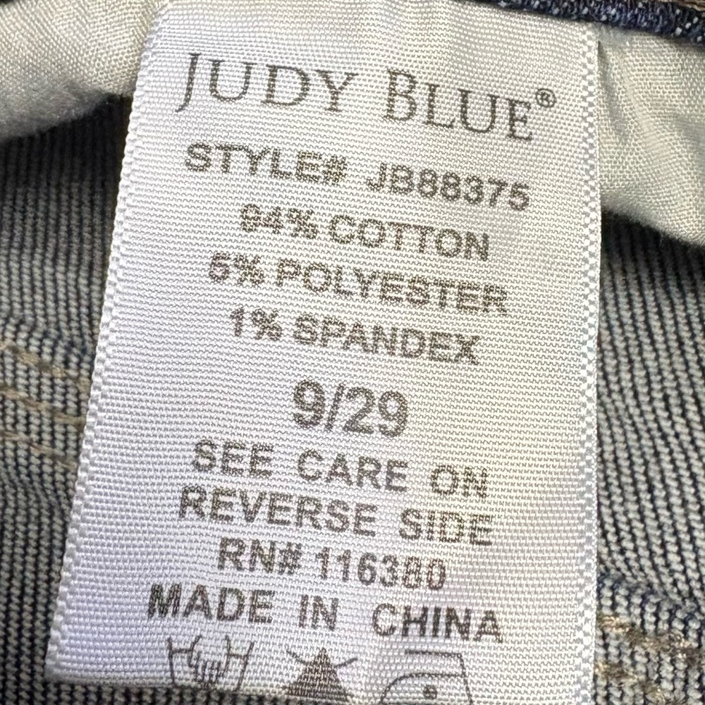 Judy Blue Women’s Cropped Straight Jeans Size 9/29 Cut Ankle Raw Hem Blue Denim - Picture 11 of 11